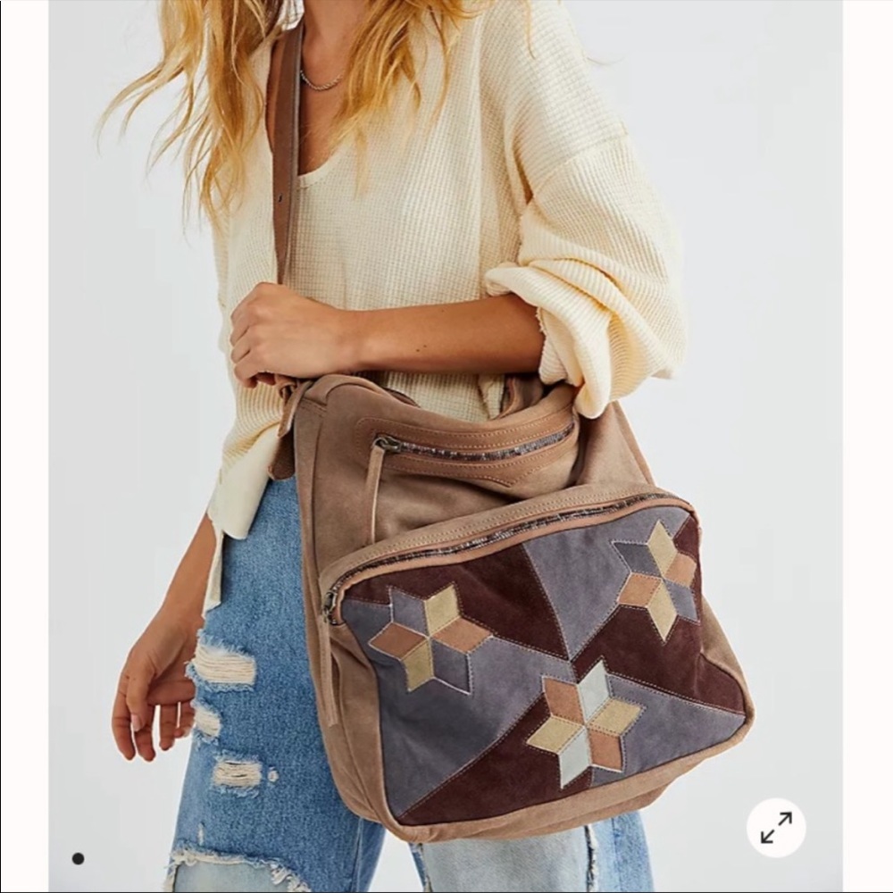 COPY - Free People Suede Multicolor RARE crossbody/ Zipper Bag. NWOT